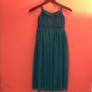 Green Spaghetti Strap Formal Sundress